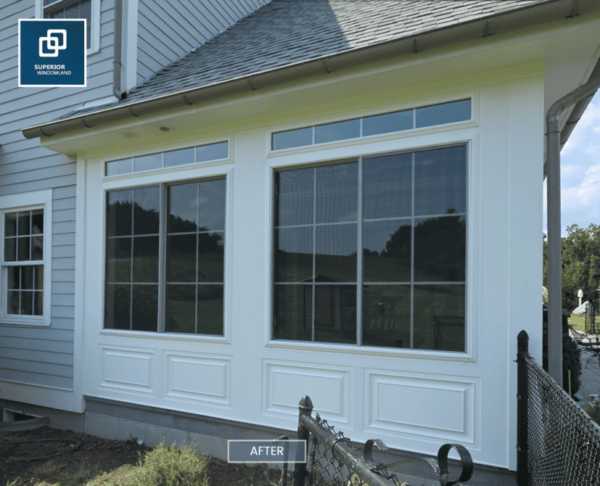 Sunroom window replacement & patio door installation in Southbury, CT.